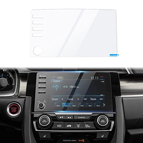 Autorder Custom Fit for Screen Protector 2019-2021 Honda Civic LX EX Touring Si EX-L 4 Buttons Tempered Glass 9H Navigation Touchscreen Protective Film - size: 2019-2021 Civic