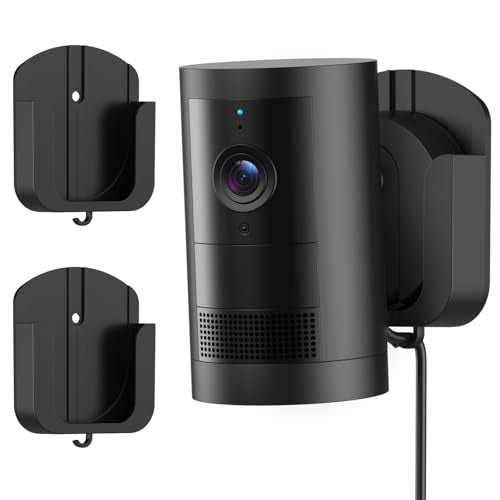 Adhesive Wall Mount Bracket for Ring Outdoor Cam Plus, Black, 2 Pack - color: Black, size: 2 Pack