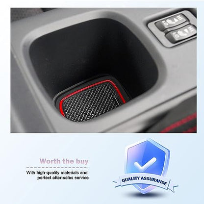 2022-2026 GR86 ZN8 Center Console Liners Mats Cup Holder Inserts Mats Non-Slip Center 2025 2026 GR86 Console Shifter Liner Trim Mats Anti-dust Door Pocket Liners Accessories 6 PCS (Red) - color: Red