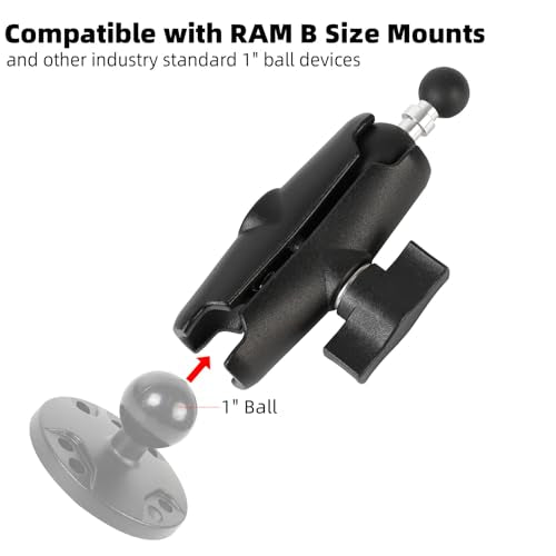 1 inch to 17mm Ball Adapter with 3.54" Medium Double Socket Arm, Compatible with RAM B Size Mounts, Fits Garmin GPS Mount and 17mm Swivel Ball Mounting Phone Holders - style: 1" to 17mm Ball Adapter with 3.54" Arm