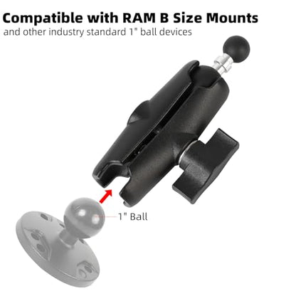 1 inch to 17mm Ball Adapter with 3.54" Medium Double Socket Arm, Compatible with RAM B Size Mounts, Fits Garmin GPS Mount and 17mm Swivel Ball Mounting Phone Holders - style: 1" to 17mm Ball Adapter with 3.54" Arm