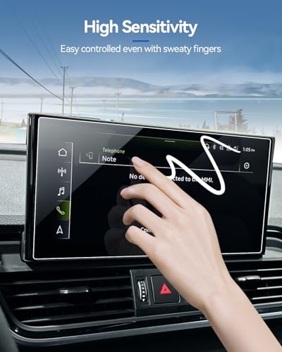 Tempered Glass Screen Protector for Audi A4 (2020-2024)/ A5 (2020-2024)/ Q5 (2021-2023) Accessories Navigation Anti-Glare, Bubble-Free Installation, HD Clarity, Touchscreen Cover 10.1'' - size: for Audi A4/A5/Q5 10.1''