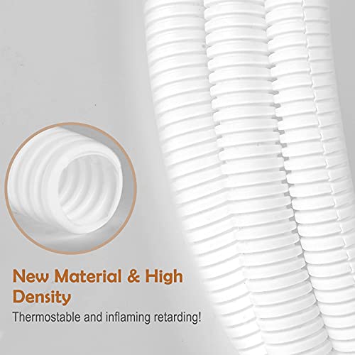 20FT 1/4in Wire Loom Split Tubing Auto Wire Conduit Flexible Cover White - color: White, size: 20FT 1/4"