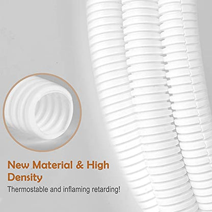 20FT 1/4in Wire Loom Split Tubing Auto Wire Conduit Flexible Cover White - color: White, size: 20FT 1/4"