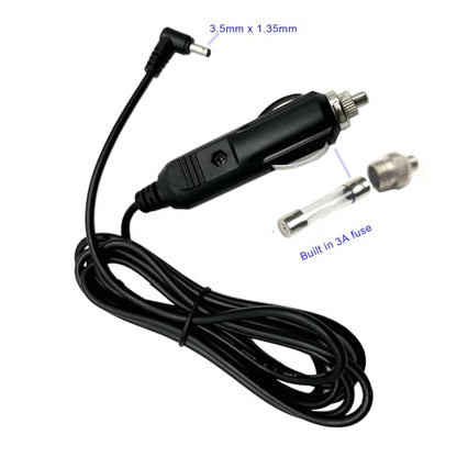 12V-24V 3A DC 3.5mm x 1.35mm Car Charger Cable Cigarette Lighter to 90 Degree DC Car Charger Auto Power Supply Cable 2m(6.6ft)