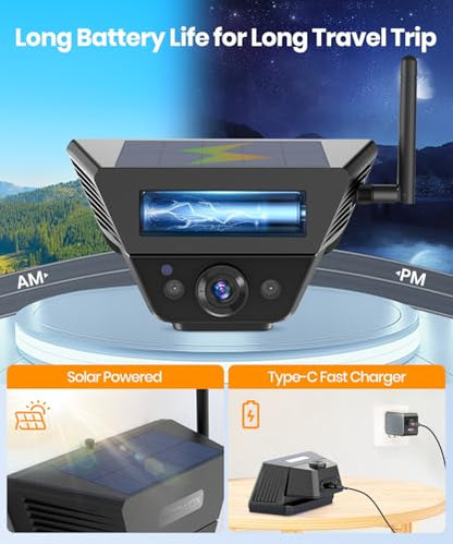 AUTO VOX Wireless Backup Camera Solar Magnetic, 7.2" DVR 1080P Monitor - size: 7.2" Single Cam