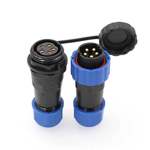 SZRMCC SD20 Waterproof Connectors 5 Pin 25A Panel Mount Circular Aviation Cable Connector Industrial Male Plug Female Socket LED Outdoor Wire Connector - color: Direct Plug, size: 5 Pin