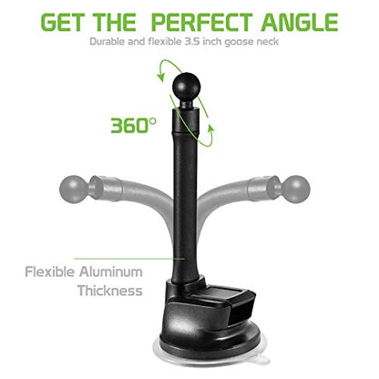 Cellet Windshield/Dashboard Phone Holder Mount – Flexible Gooseneck & Reusable Sticky Suction Pad – Universal Car Phone Holder for GPS Navigation & Hands-Free Use