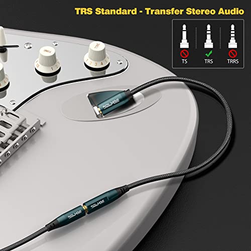 1/4 to 1/8 Headphone Adapter (10 Feet), 6.35mm Male to 3.5mm Female TRS Stereo Audio Jack Adapter Cable for Mixer Guitar Amp Piano Keyboard Amplifier Headphone Speaker (10 FT/3 Meter) - size: 10 Feet