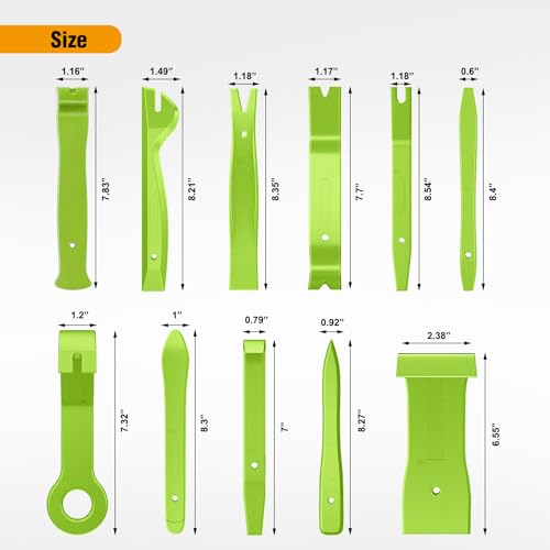 GOOACC 11PCS Auto Trim Removal Tool Kit Green - color: 11pcs Trim Removal Tool Green