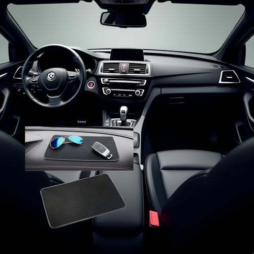 Car Dashboard Anti-Slip Mat, 10.6" x 5.9" Universal PVC Sticky Adhesive Pad for Auto, Multifunctional Vehicle Dash Strong Gripping Pad for Cell Phones Sunglasses Keys Coins Cell Phone Automobile Pads