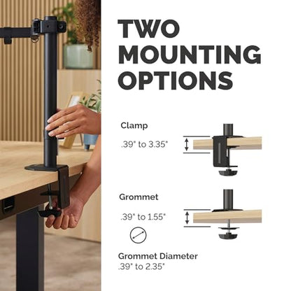 Fellowes Everyday Adjustable Dual Monitor Arm – Holds Two Screens up to 32" (inch) Weighing 19.84 lbs Each, Tilt, Swivel, Rotate, VESA 75/100, Clamp or Grommet Mount, Cable Management - style: Everyday Dual Arms