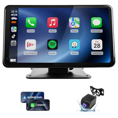 Wireless CarPlay & Android Auto Screen for Car - 7" Portable Car Stereo with 1080P Backup Camera, GPS Navigation, Voice Control, Bluetooth, FM, AUX - Universal Plug & Play Head Unit for Older Vehicles - size: 7 inch(7001)