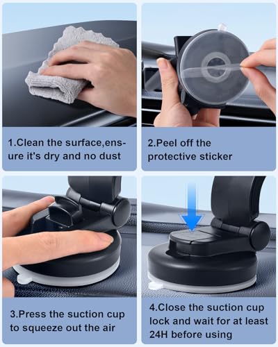 Car Phone Mount for Samsung Galaxy Z Fold 8 Ultra 8 7 6 5 4 3 2, Folding Phone/Tablet Suction Cup Holder for Dashboard Fit for iPad mini Pro Air Pixel Fold and More 4-12.9" Device Accessories - style: Dashboard