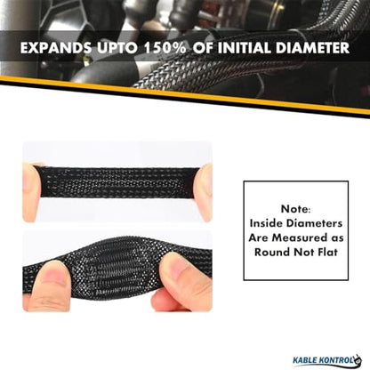 Kable Kontrol PET Expandable Braided Sleeving 1/4” Inch 50’ Ft - Green - color: Green, size: 1/4”- 50' FT