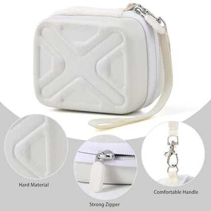 Digital Camera Case for AbergBest 21 Mega Pixels 2.7" LCD Rechargeable HD/Kodak Pixpro/Canon PowerShot ELPH 180/190/Sony DSCW800/DSCW830 Cameras, Travel Carrying Protective Case for Camera - White - color: White