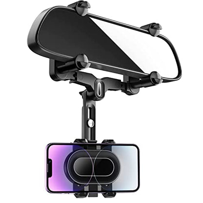 WUITIN Rearview Mirror Phone Holder for Car,360°Rotatable and Retractable Multifunctional Rear View Mirror Phone Holder,Four Corners Fixed Anti-Shake Design,for All Mobile Phones and All Car - style: 22 Design