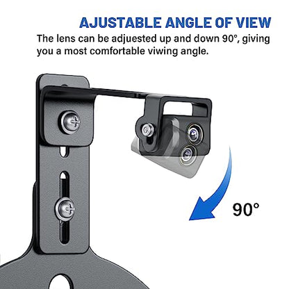 EWAY Light 2.0 Spare Tire Reverse Backup Camera for Jeep Wrangler JK Compass Commander Patriot Liberty 2007-2018, Upgrade Ajustable Brackets for Flexible Angle, Hitch Camera with 90° Ajustable Angle