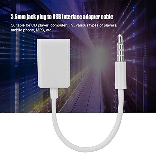3.5mm Jack to USB Audio Adapter, 3.5mm Male Jack Plug to USB Female Converter Cable Cord AUX Audio Car Jack Cable Adapter for Music Player