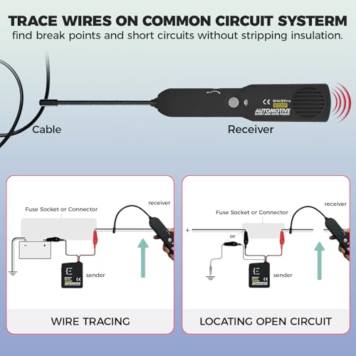 EM415Pro Automotive Wire Tracer Circuit Breaker Finder-Car Broken Wire Detector Tool,DC 6-42V Low-Voltage Auto Circuit Tester for Cars Truck Boat and Low Voltage DC Diagnostics