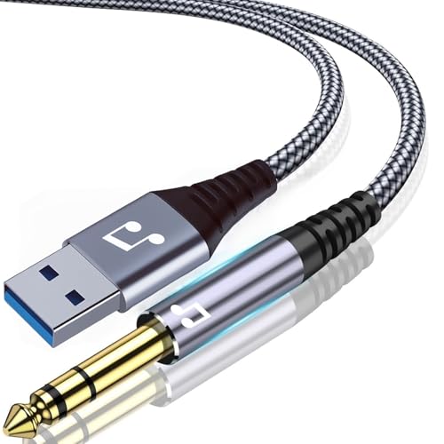 USB to 1/4 inch TRS Audio Stereo Cable 10FT,USB-A to 6.35mm Quarter inch Aux Jack Stereo Audio Cable for PC, Laptop, Amplifier, Mixer, Home Theater, Speaker ect - size: 10FT, style: USB to 1/4 TRS Audio Cable