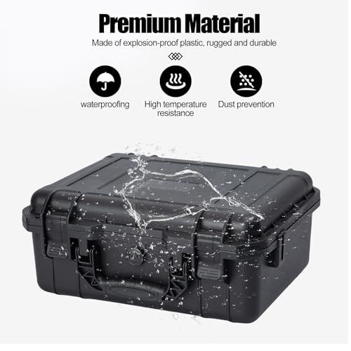 Hard case Waterproof Hard Case with DIY Customizable Foam Insert Portable Protective for Camera Drones Equipments Tools Test Instruments 16.9''x13.7''x7.1'' - color: 16.9''x13.7''x7.1''