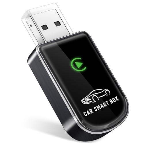 Amzfeel Wireless Carplay Adapter for Apple iPhone, Mini Bluetooth Dongle Convert Factory Wired to Wireless Car Play Plug & Play Auto Connect, Low Latency, GPS for iOS 10+ & Cars 2015+ (Brushed Gery)