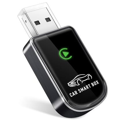 Amzfeel Wireless Carplay Adapter for Apple iPhone, Mini Bluetooth Dongle Convert Factory Wired to Wireless Car Play Plug & Play Auto Connect, Low Latency, GPS for iOS 10+ & Cars 2015+ (Brushed Gery)