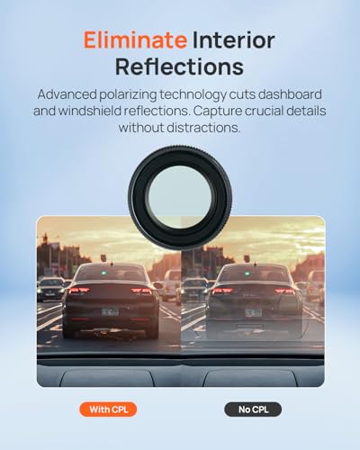 70mai Magnetic CPL Filter for 4K Omni X800 Dash Cam - Anti-Glare Polarizing Lens with Snap-On Design, Scratch-Resistant & Enhance Clarity (for X800 Only)