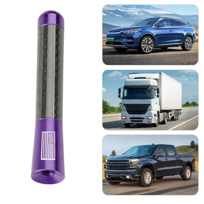 BESULEN 3.1 Inch Car Short Antenna, American Flag Design, Purple - color: Purple, size: 3.1 Inch