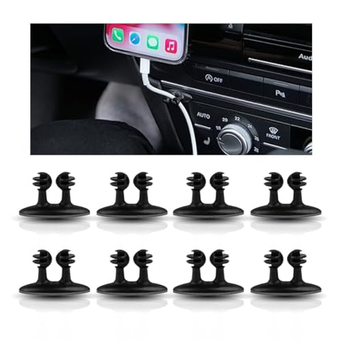 8피스 자동차 케이블 클립 USB 케이블 라인 클립 홀더, 자동차용, 내구성이 뛰어난 강력한 접착 코드 케이블 홀더 와이어 오거나이저, 코드 오거나이저 케이블 관리 와이어 홀더 코드용 (8) - color: 8개