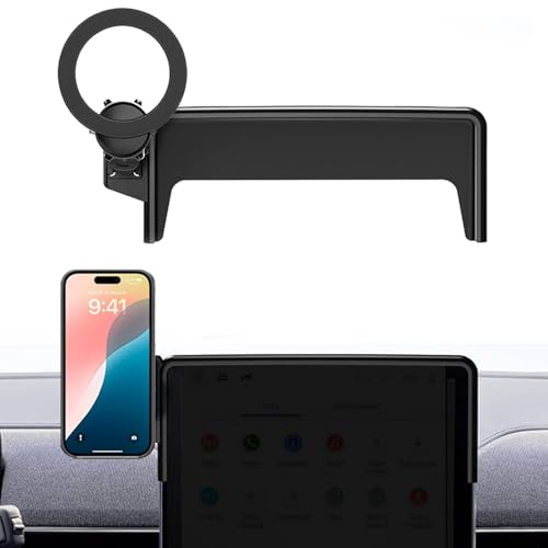 Car Phone Holder for 2021-2024 2025 Ford Mustang Mach-E 15.5-Inch Touchscreen, Cell Phone Mount Compatible with MagSafe
