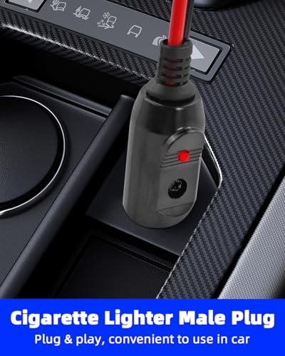 12V 24V Cigarette Lighter Male Plug to Socket Power Cable,16 AWG Heavy Duty 15A Car Cigarette Lighter Male to Female Outlet Extension Cord with On Off Switch for Cars,Boats, etc.(0.6M/2FT)