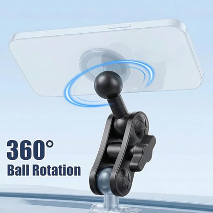 Skrfren 17mm Ball Mount Extension Adapter for Car Phone Holder, 360° Rotation Extension Rod for Car Air Vent Compatible with GPS Mount