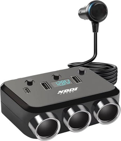 BYGD 110W Car Splitter, 3 Cigarette Socket Adapters, 3 USB Ports, 4-in-1
