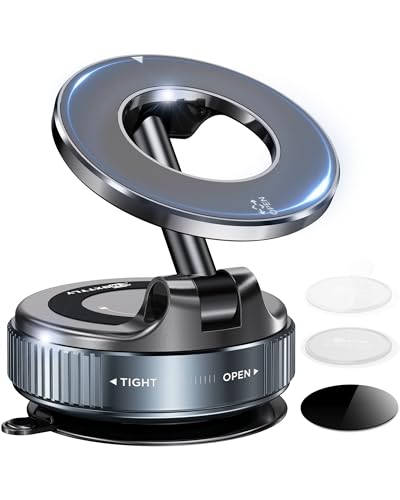 MSXTTLY Vacuum Magnetic Phone Holder, Suction Cup Phone Mount for Your Car - color: Black