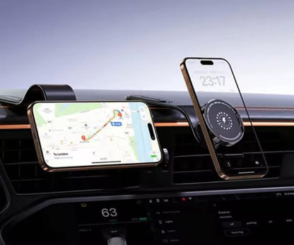 15W MagSafe Car Charger Mount - Magnetic Wireless Dashboard Phone Holder with 360° Adjustable Arm for iPhone 17-16-15-14-13-12- Pro Max