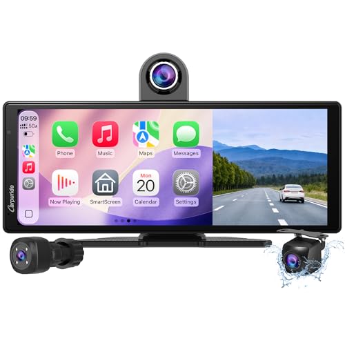 Carpuride W903S3 CarPlay Android Auto Screen with 3 Channel Dash Cam - size: 9.33inch