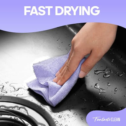 Fantasticlean Microfiber Cleaning Cloth Roll 240Pack, Pink and Light-Purple - color: 2pink 2light-purple