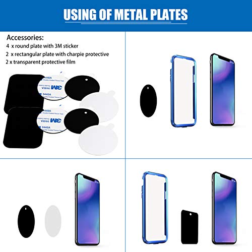 Dual Magnetic Car Phone Mount, Gooseneck Car Phone Holder for Truck Windshield & Dashboard with 3M/Stabilizer, Dual Long Arm Phone Mount Compatible with iPhone Galaxy All Smart Cell Phones