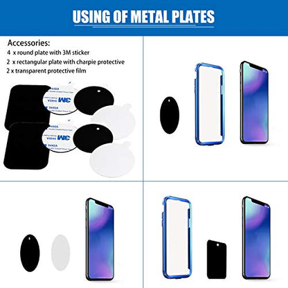 Dual Magnetic Car Phone Mount, Gooseneck Car Phone Holder for Truck Windshield & Dashboard with 3M/Stabilizer, Dual Long Arm Phone Mount Compatible with iPhone Galaxy All Smart Cell Phones