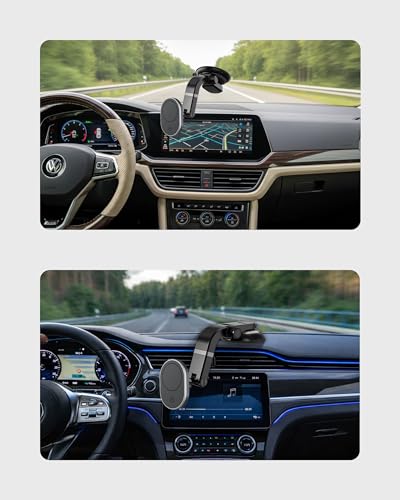MagSafe 15W Fast Wireless Car Charger AMPS Plate Phone Mount - style: Magnetic Wireless Charger Multi-Angle Suction Cup