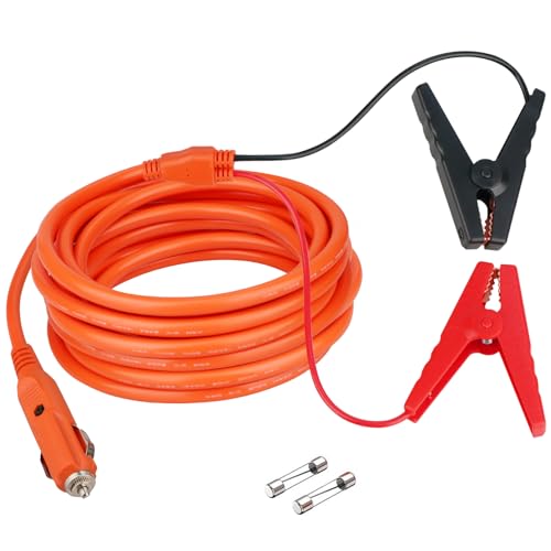 12V Car Battery Charging Cable,Cigarette Lighter Plug to Alligator Clamps for Lead-Acid Battery Charging, Compatible with Jackery Solar Generators (Excluding Explorer 160),82in,14AWG 100% Copper Wire