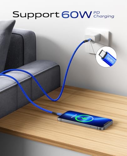 USBC to USBC Cable 3FT 2Pack USB C Cable Fast Charging 60W USB C to C Cable - color: Blue, size: 3FT, style: USB C to USB C