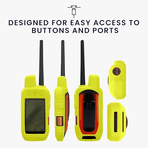 kwmobile Silicone Case for Garmin Alpha 200i / Alpha 300i Case - Protective Cover for GPS Handheld - Anti-Slip Outdoor Sleeve in Neon Yellow - color: neon yellow