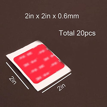 Hasaky Double Sided Tape Heavy Duty 20pcs 2in x 2in Mounting Tape Pad Sticker Strong Adhesive Tape Waterproof Foam Tape for Indoor and Outdoor - size: 20pcs 2in x 2in