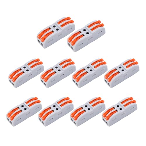 Lever Wire Connectors, Greencycle Inline Splices Push Quick Wire Connectors, 2 in 2 Out Push-in Combination for Electrical Cables 28–12 AWG, Max 32A,120PK - size: 120PCS, style: 2IN 2OUT
