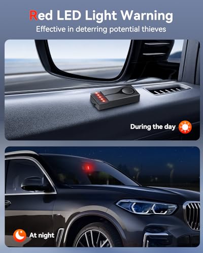 Car Anti-Theft Vibration Alarm, ELECTOP 108dB Automobile Vibration Sound & Light Alert, Wireless Remote Car Alert Automotive Warning Interior Safety Light - color: 2 Alarm(1 Remote)