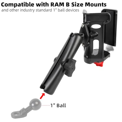 1" Ball Cup Holder with 5.91" Double Socket Arm, Water Bottle Holder 2.36-3.54" Universal Size Drink Holder Cage Fits RAM Mounts & Motorcycle/Bike 1" Ball Handlebar Mount - size: Cup Holder with 5.91" Arm