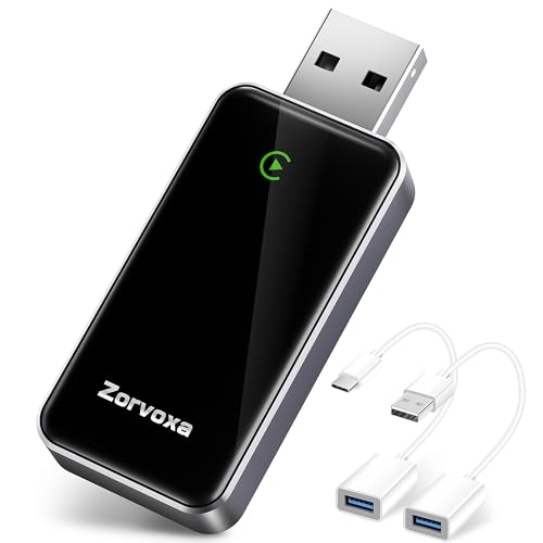 2026 Wireless Carplay Adapter for iPhone,3 Second Auto Connect, No Screen delay, Ultra Mini Design,Plug & Play By USB-A/Type-C Compatible with iOS 10+ and Cars with Factory Wired CarPlay